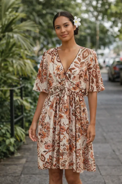 Robe imprimée fleurie femme