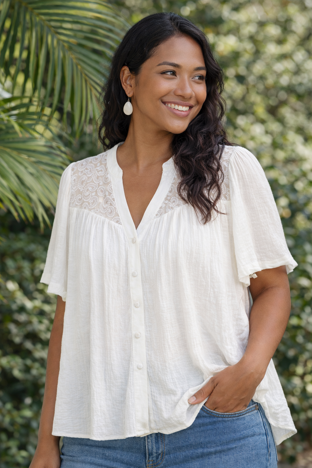 Blouse blanche bohème – douceur & élégance naturelle – Image 3