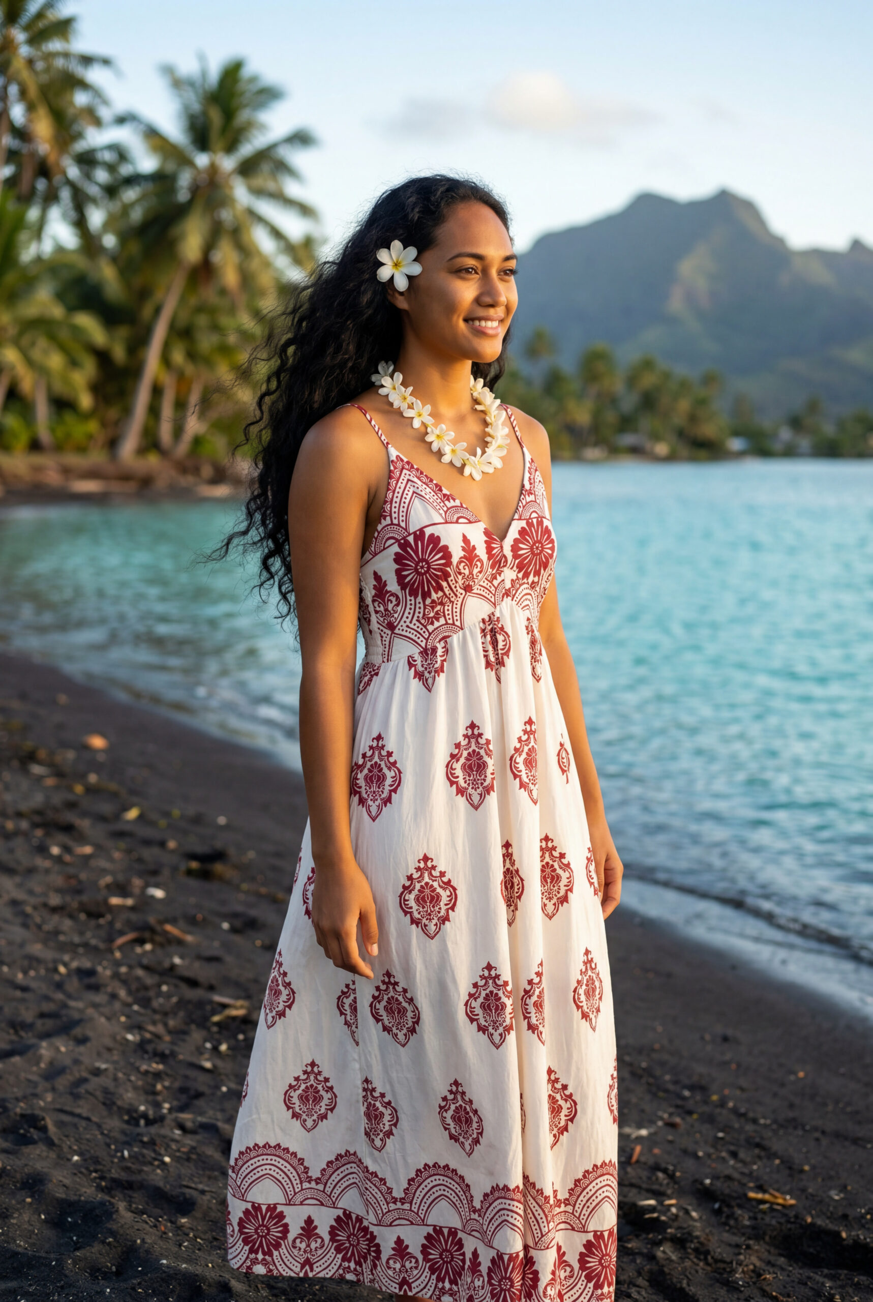 Robe Longue "Bordeaux" à Motifs Mandalas – Image 3