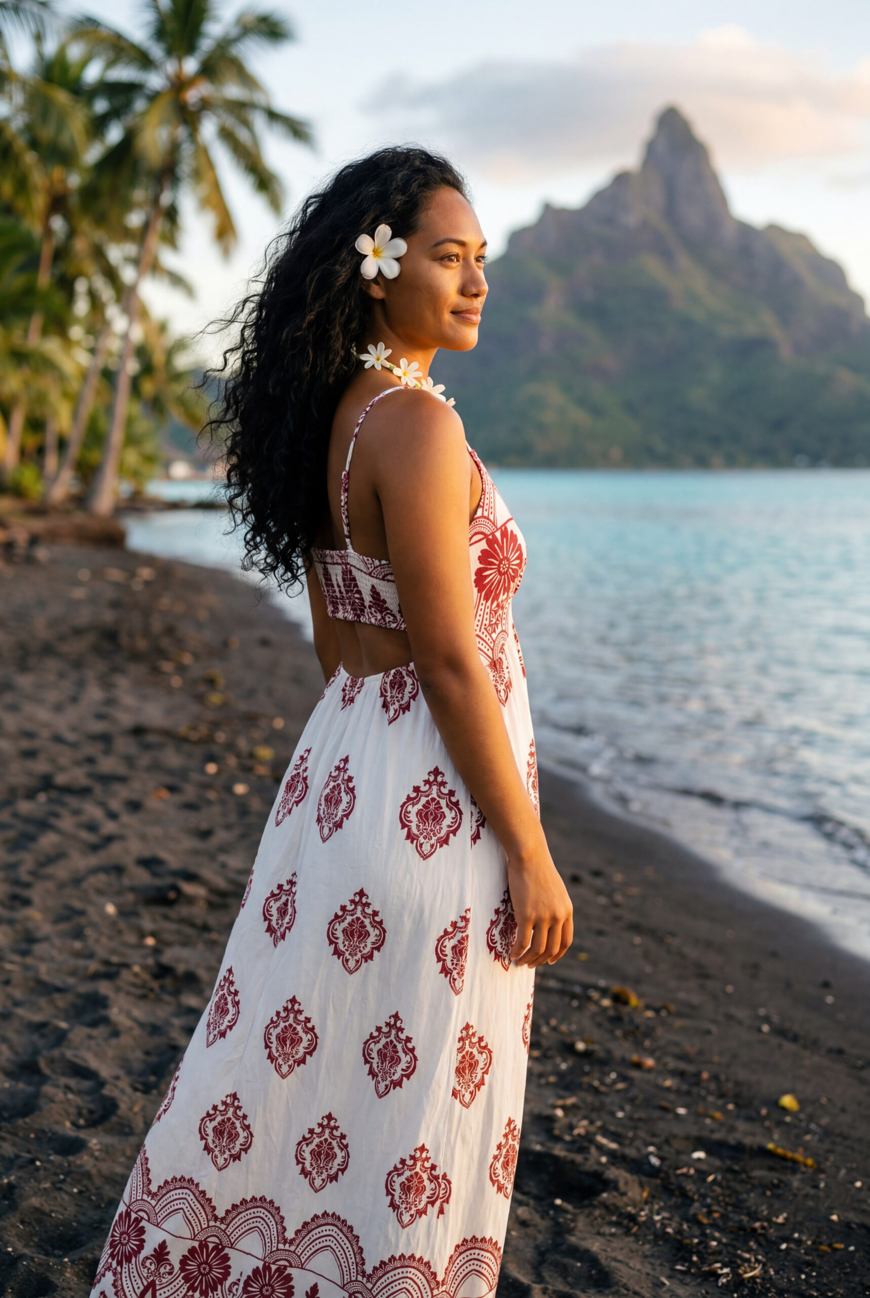 Robe Longue "Bordeaux" à Motifs Mandalas – Image 2